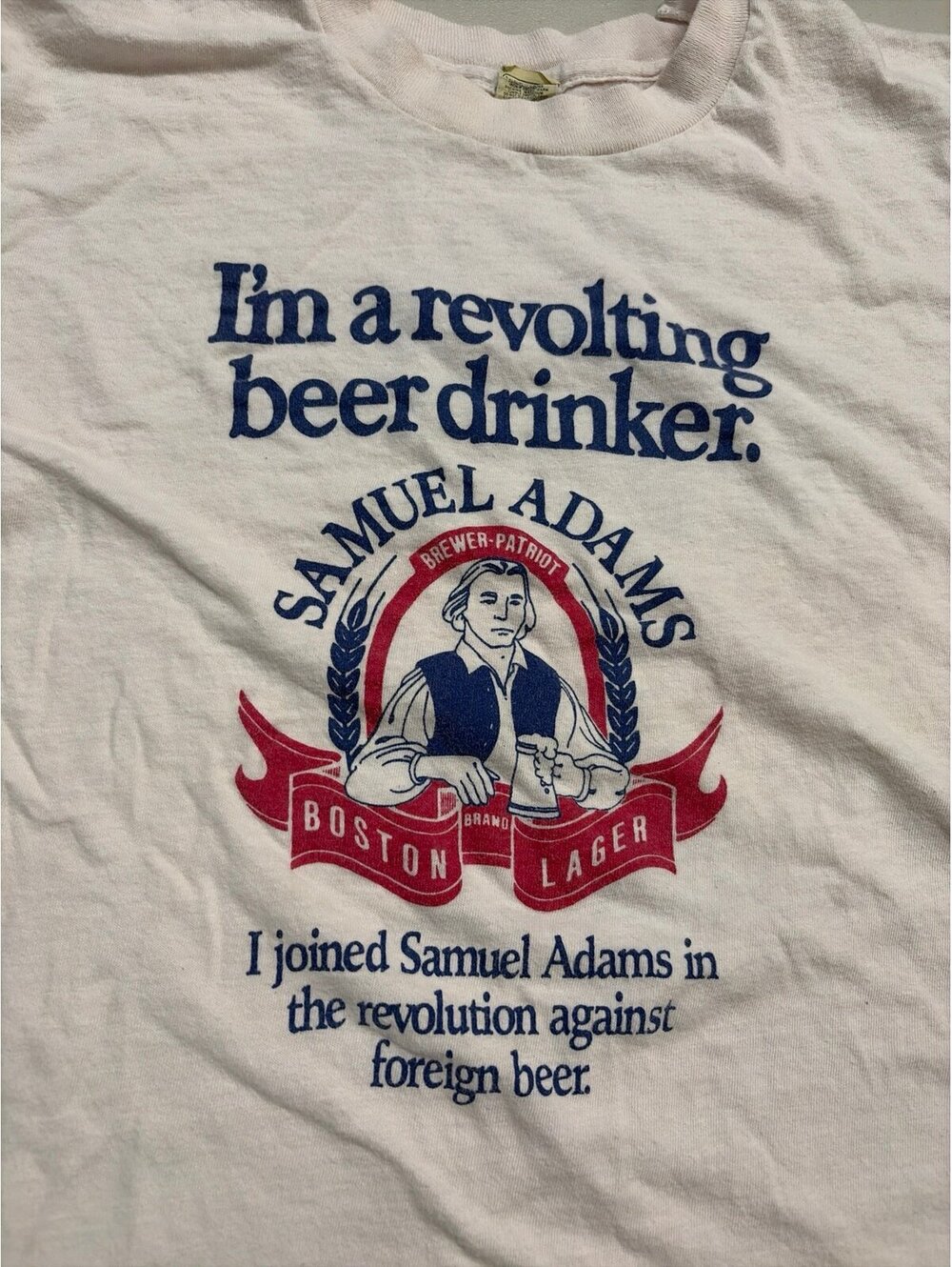 Vintage 80s 90s Samuel Adams Revolting Beer Drinker T-Shirt XL Screen Stars